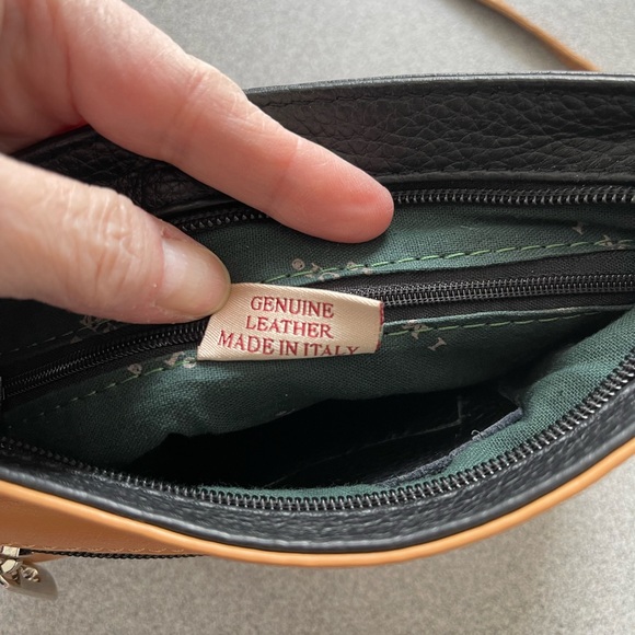 Vintage I Medici Firenze Black & Tan Leather Crossbody Bag - Picture 6 of 11